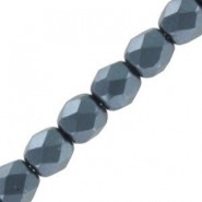 Czech Fire polished faceted glass beads 3mm Alabaster pastel dark grey